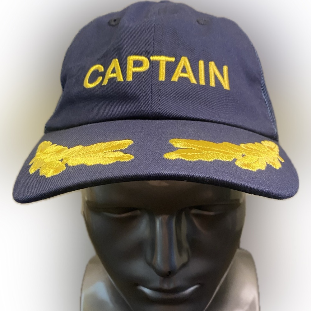 Men’s West Marine Dad Style Captain Anchor Strapback Baseball Cap  Blue